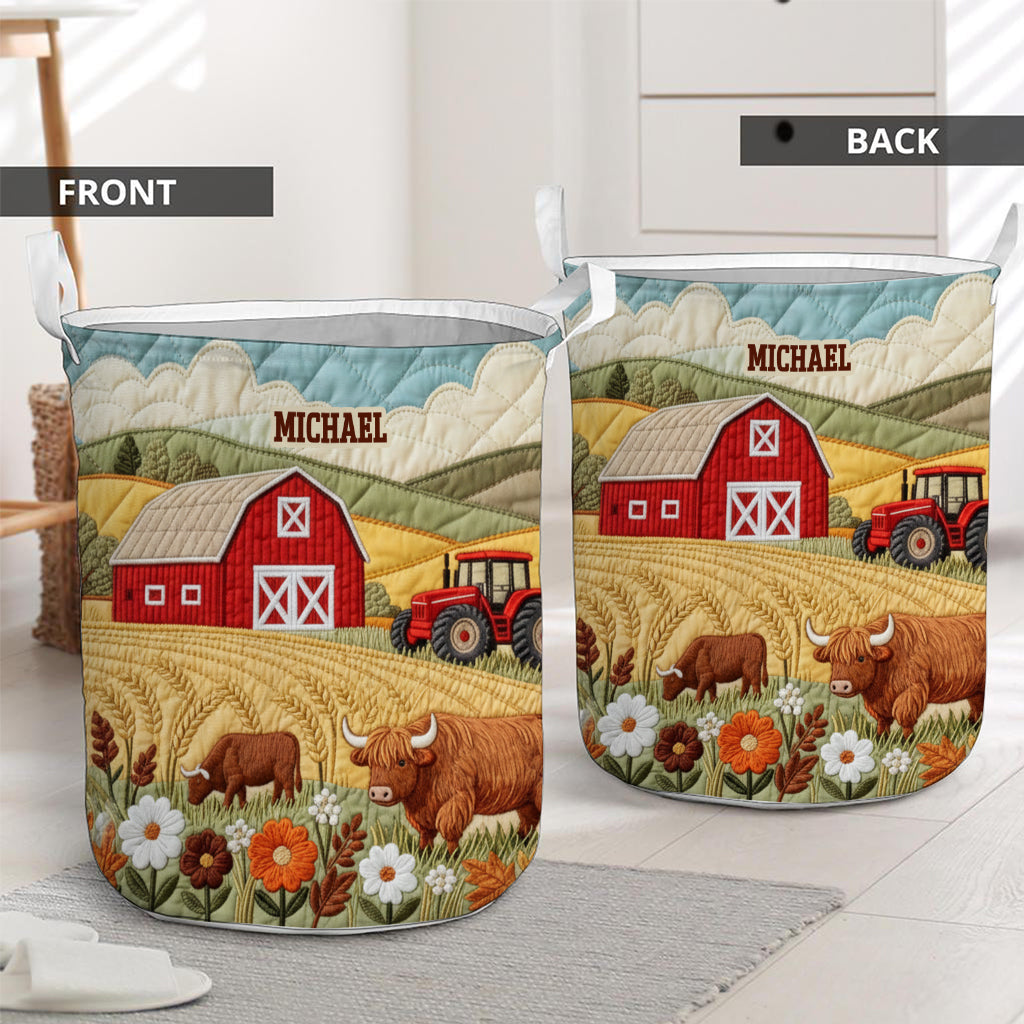 Vie à la ferme - Panier de rangement personnalisé pour fermier