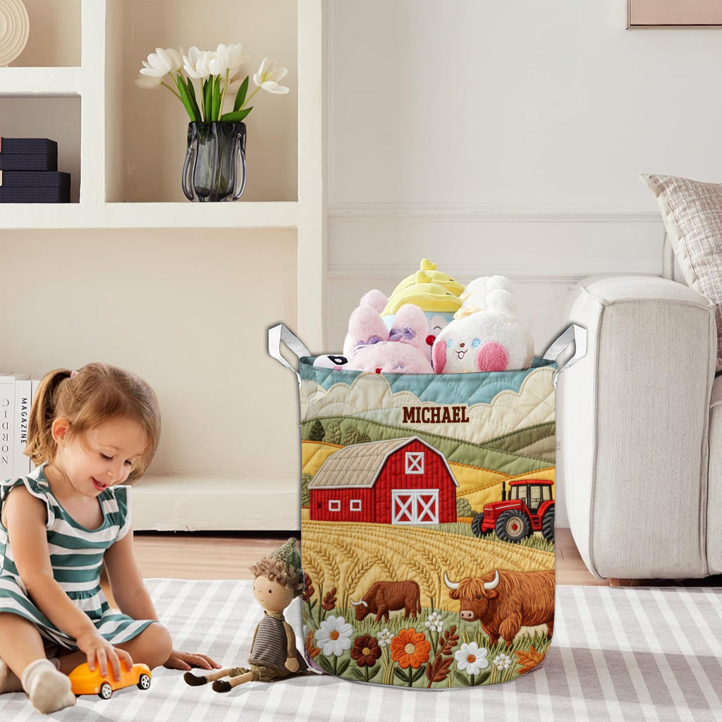 Vie à la ferme - Panier de rangement personnalisé pour fermier