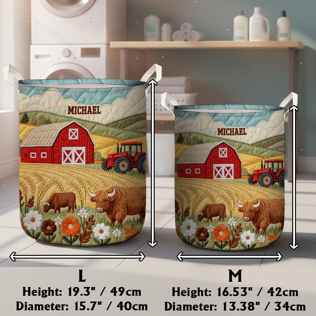Vie à la ferme - Panier de rangement personnalisé pour fermier