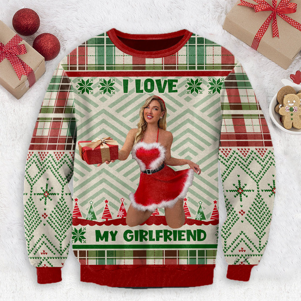 I Love My Girlfriend - Personalized Couple Ugly Sweater