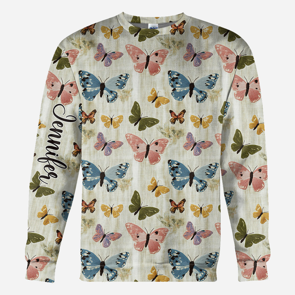 Jardin de papillons - T-shirt personnalisé à motifs de papillons