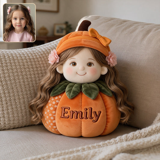 Lustiges Kürbis-Kissen Familienherbstdekoration - Personalisiertes Premium-Faux-Fur-Kissen