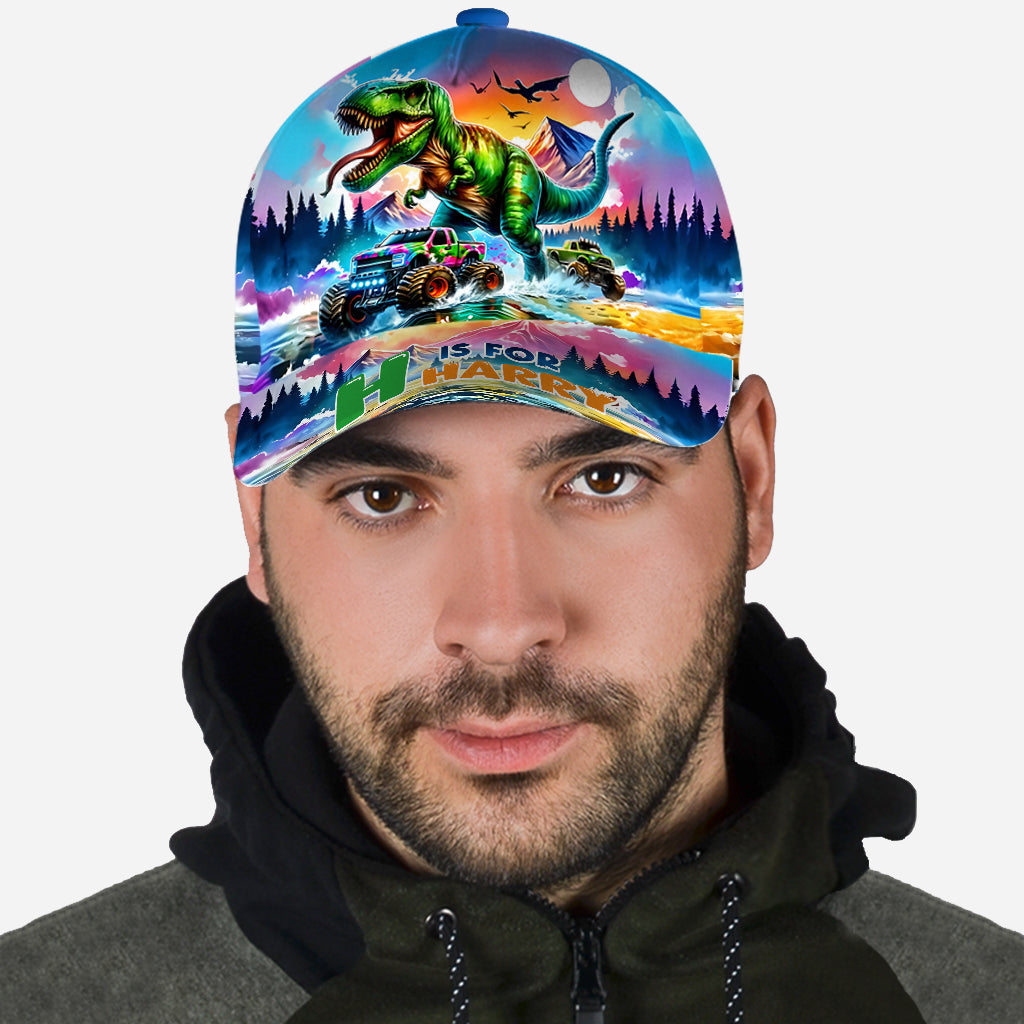 Alphabet personnalisé Dinosaures et Monster Trucks - Casquette classique enfant personnalisée