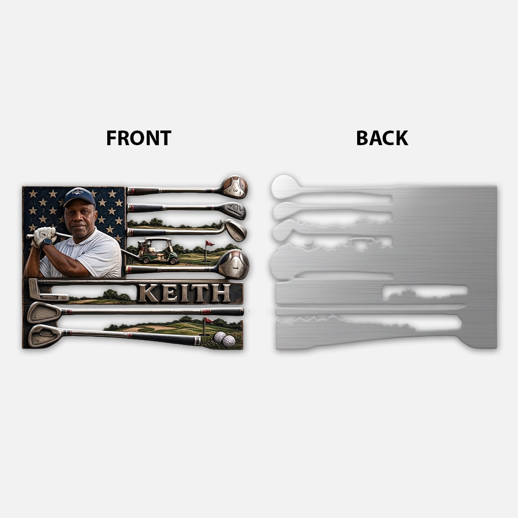 USA Golfer - Personalized Golf 3D Printed Cut Metal Sign