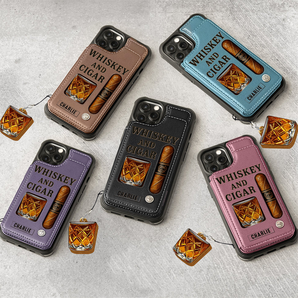 Whiskey & Cigar - Personalisierte Whisky-Handyhülle