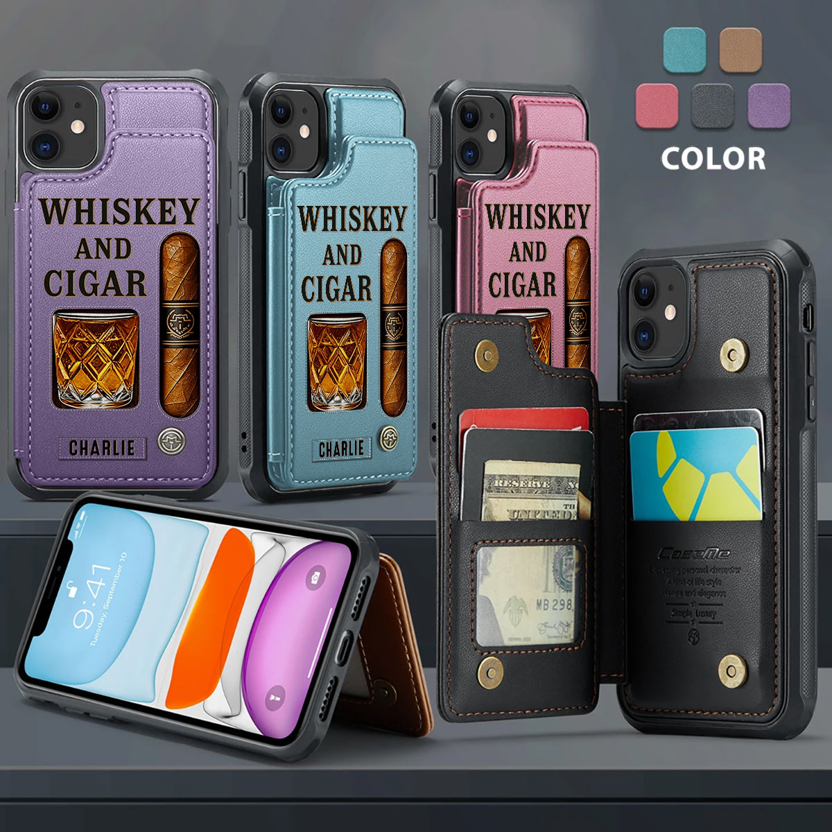 Whiskey & Cigar - Personalisierte Whisky-Handyhülle