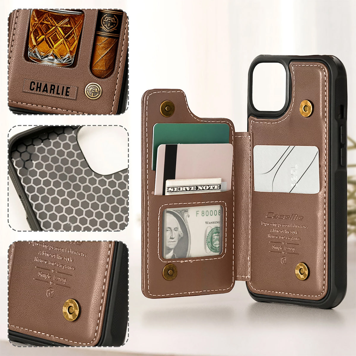 Whiskey & Cigar - Personalisierte Whisky-Handyhülle