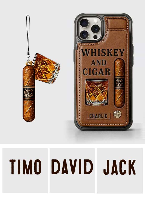 Whiskey & Cigar - Personalisierte Whisky-Handyhülle