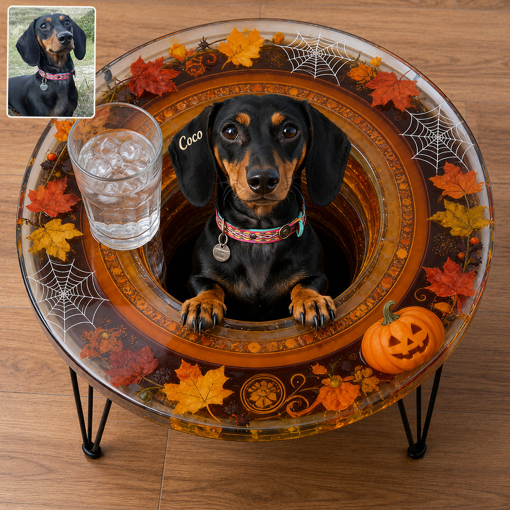 Pumpkin Shadow - Personalized Cat Table Custom Shape
