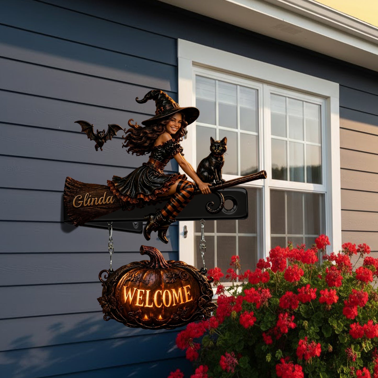 Welcome To The Witch House - Personalized Witch Wooden Wall Mount Sign