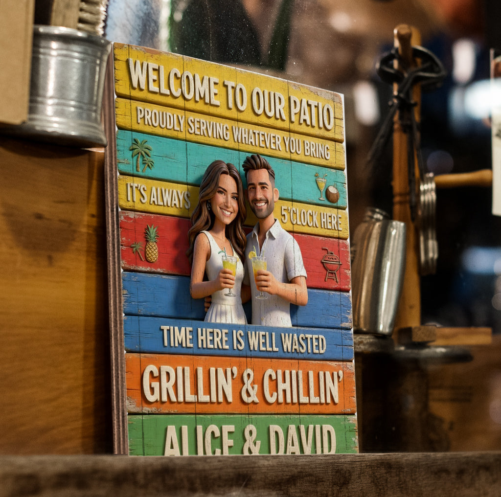 Custom Any Photo - Personalized Backyard Rectangle Wood Sign