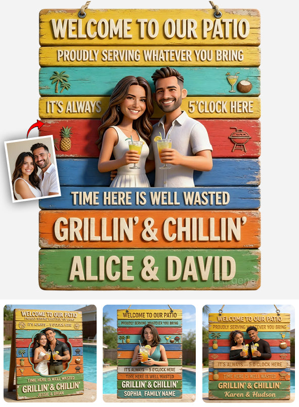 Custom Any Photo - Personalized Backyard Rectangle Wood Sign
