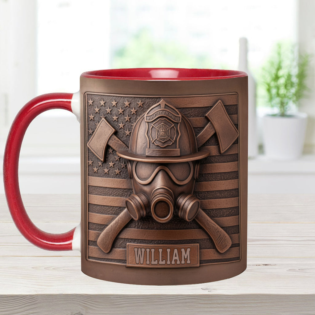 Proud Firefighter - Personalized Firefighter Accent Mug