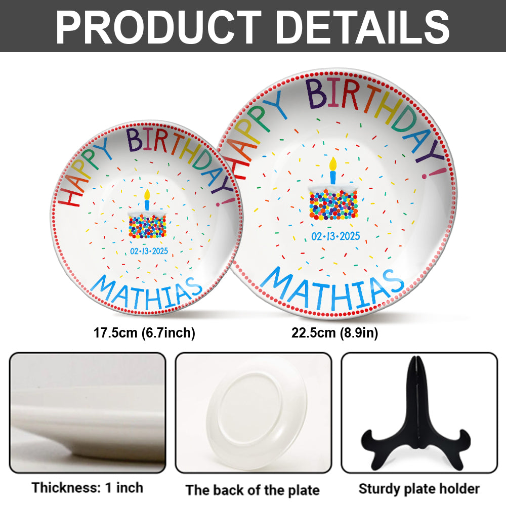 Birthday Gift - Personalized Birthday Ceramic Round Plate