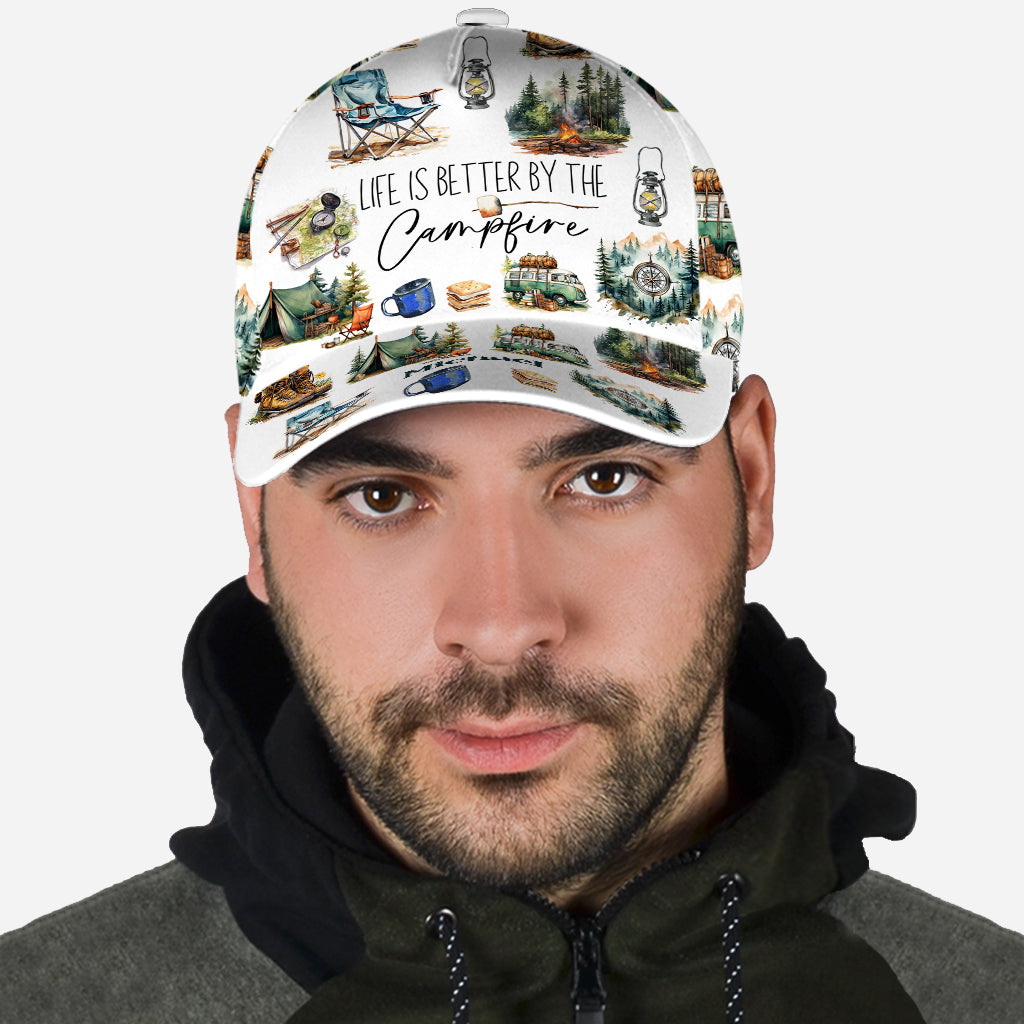 Das Leben ist schöner mit Lagerfeuer – Personalisierte Camping-Klassiker-Kappe