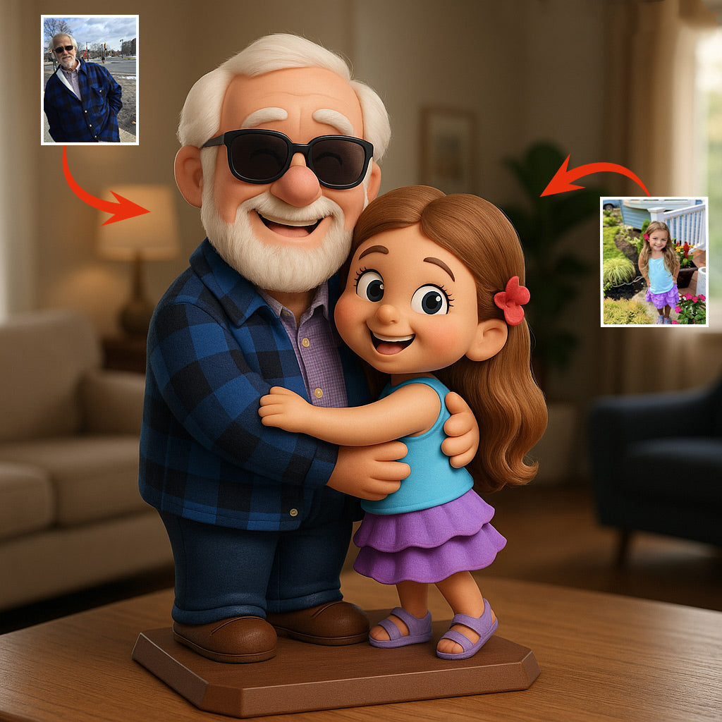 Meaningful Gift Cartoonish Style - Personalized Memorial Custom Shaped Acrylic Plaque