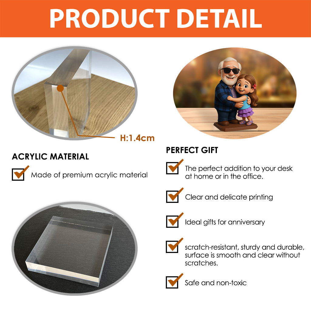 Meaningful Gift Cartoonish Style - Personalized Memorial Custom Shaped Acrylic Plaque