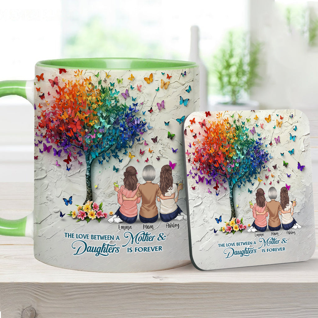 Mother And Daughter Forever Linked Together - Personalized Mother Accent Mug