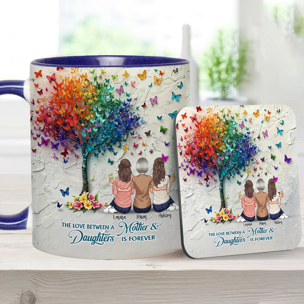 Mother And Daughter Forever Linked Together - Personalized Mother Accent Mug