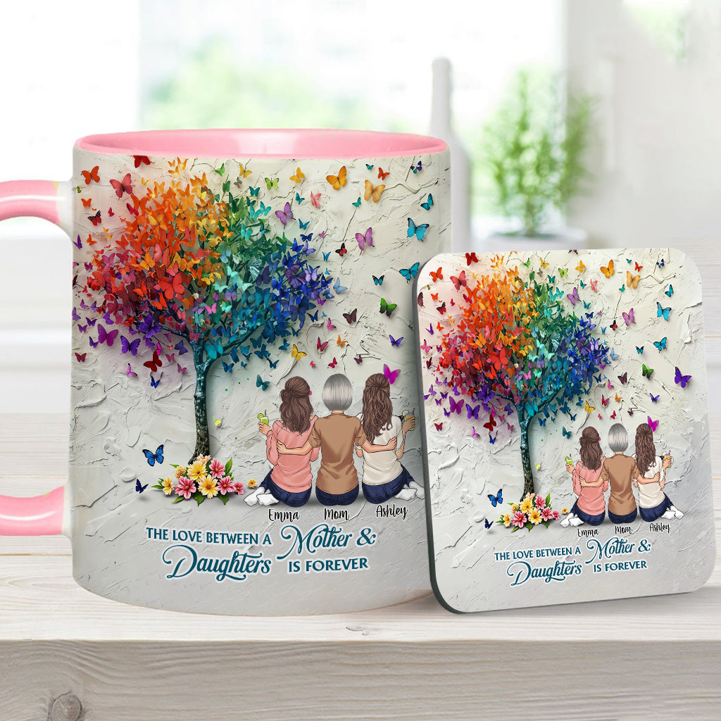 Mother And Daughter Forever Linked Together - Personalized Mother Accent Mug