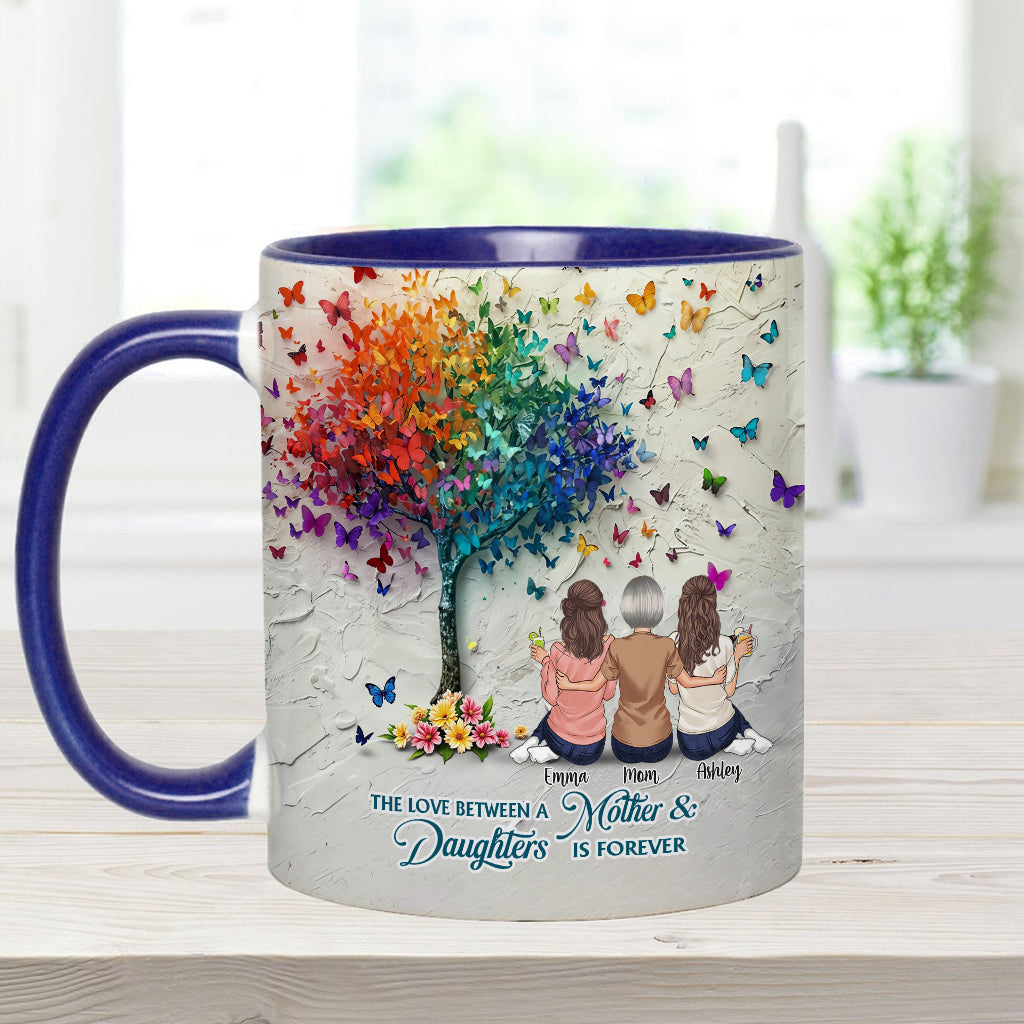 Mother And Daughter Forever Linked Together - Personalized Mother Accent Mug