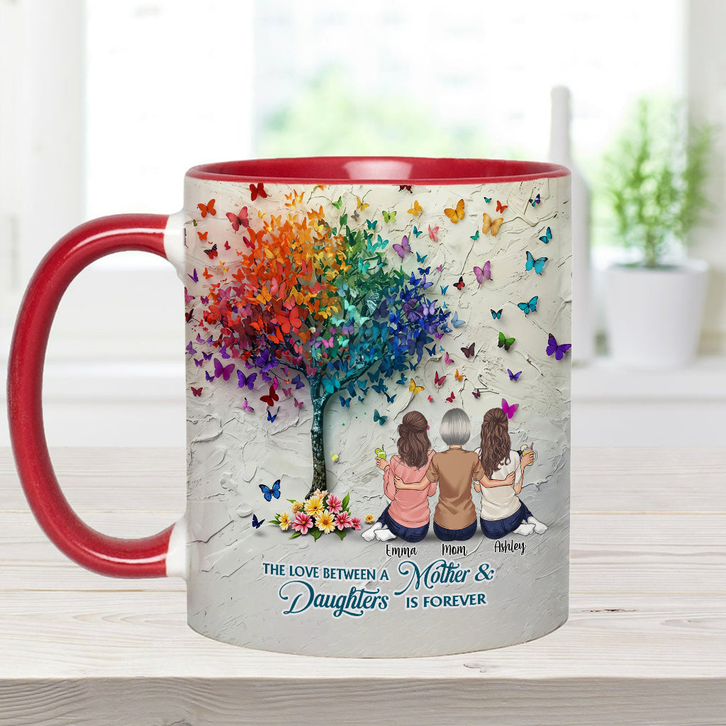 Mother And Daughter Forever Linked Together - Personalized Mother Accent Mug