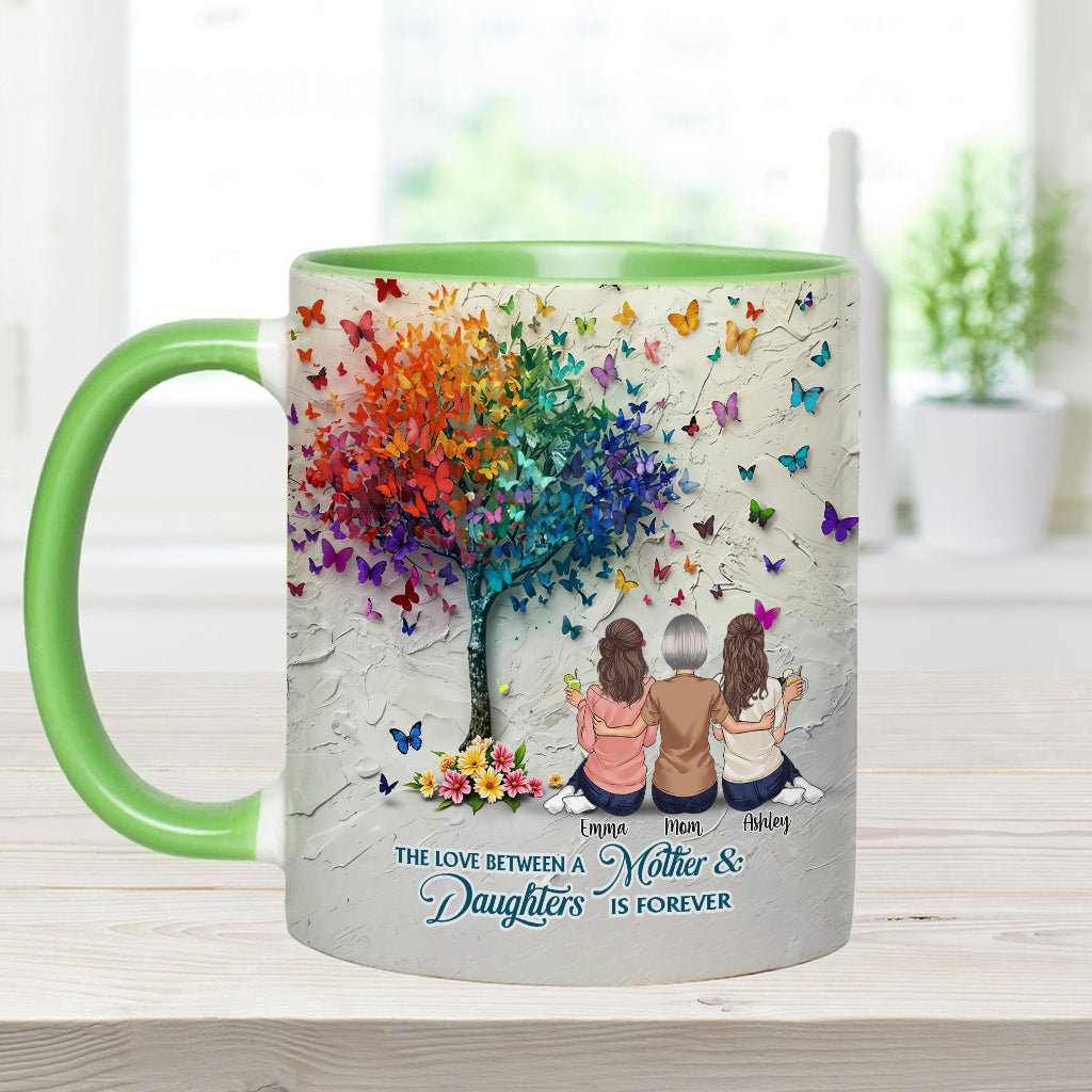 Mother And Daughter Forever Linked Together - Personalized Mother Accent Mug
