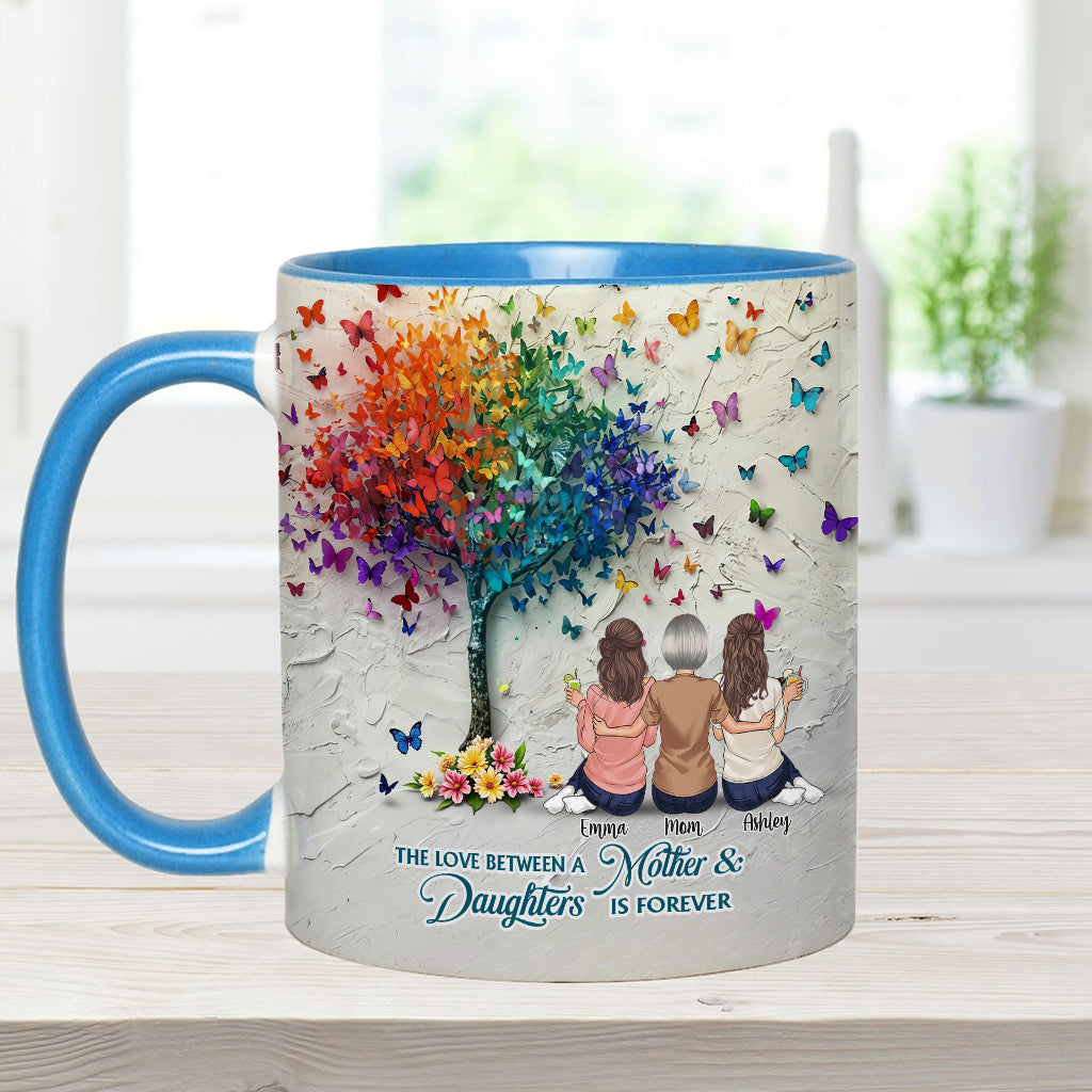 Mother And Daughter Forever Linked Together - Personalized Mother Accent Mug