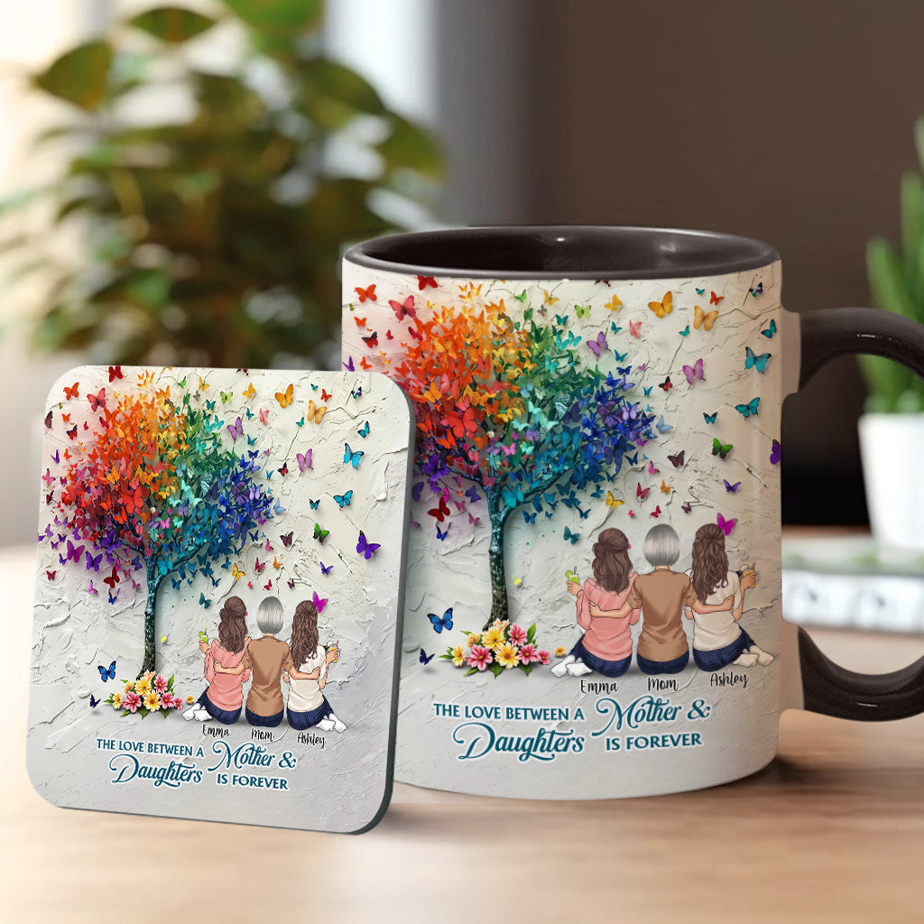 Mother And Daughter Forever Linked Together - Personalized Mother Accent Mug