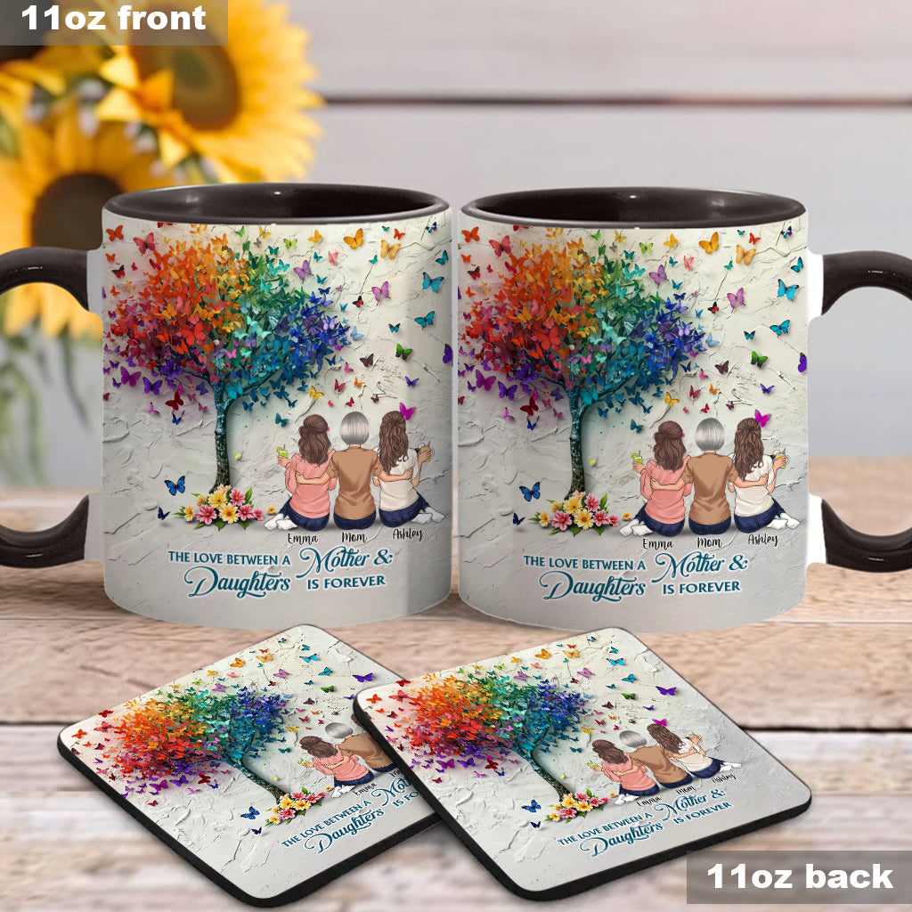 Mother And Daughter Forever Linked Together - Personalized Mother Accent Mug