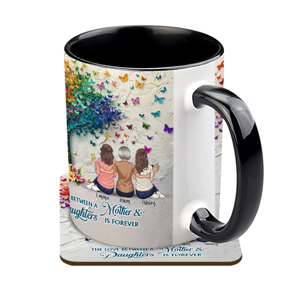 Mother And Daughter Forever Linked Together - Personalized Mother Accent Mug