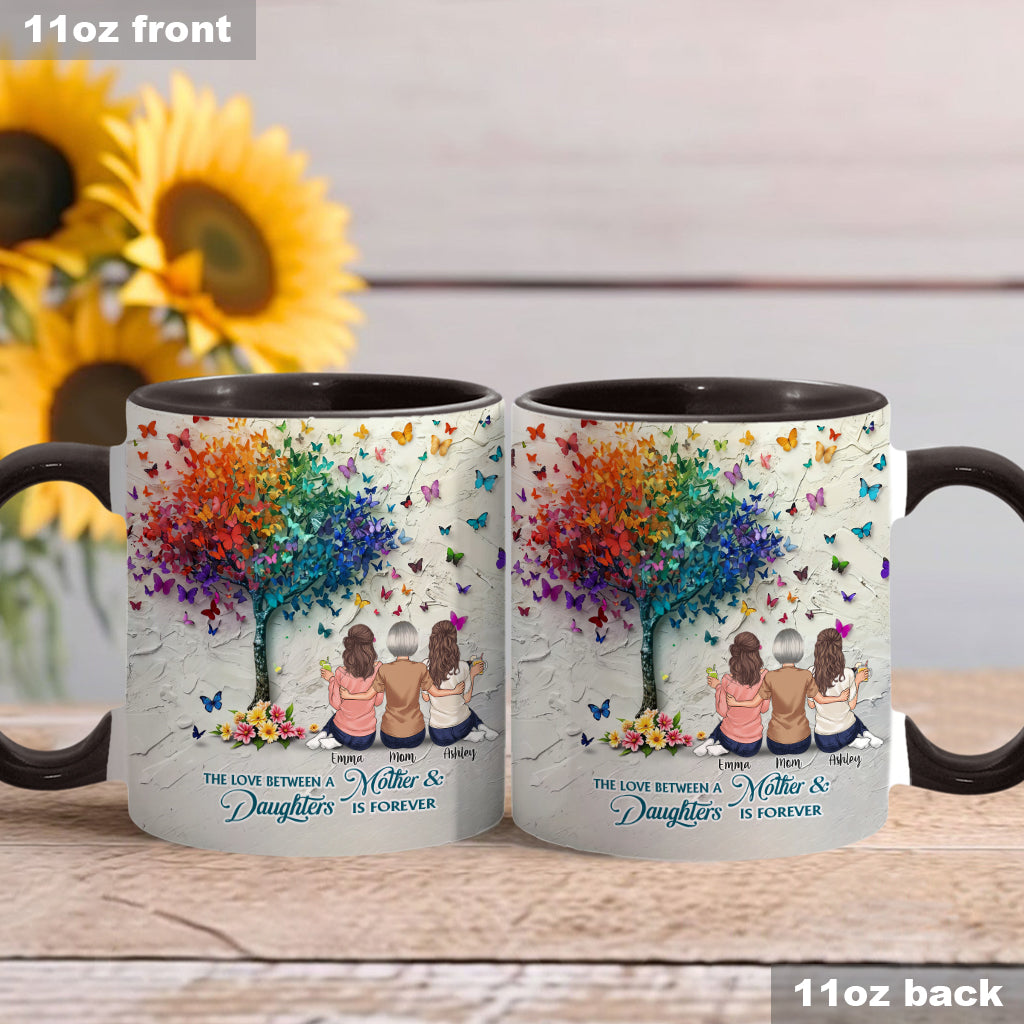 Mother And Daughter Forever Linked Together - Personalized Mother Accent Mug