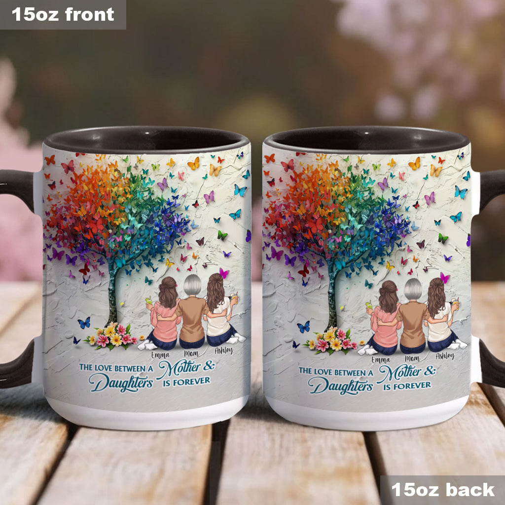 Mother And Daughter Forever Linked Together - Personalized Mother Accent Mug
