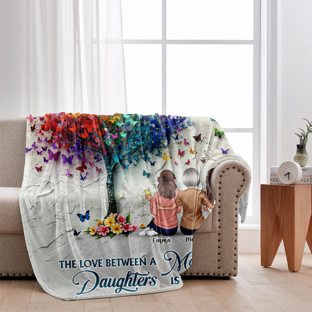 Mother And Daughter Forever Linked Together - Personalized Mother Blanket