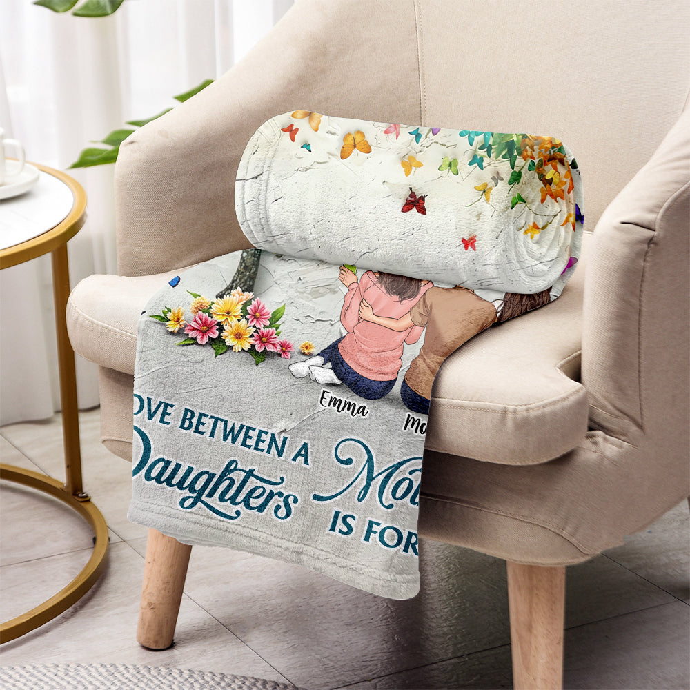 Mother And Daughter Forever Linked Together - Personalized Mother Blanket