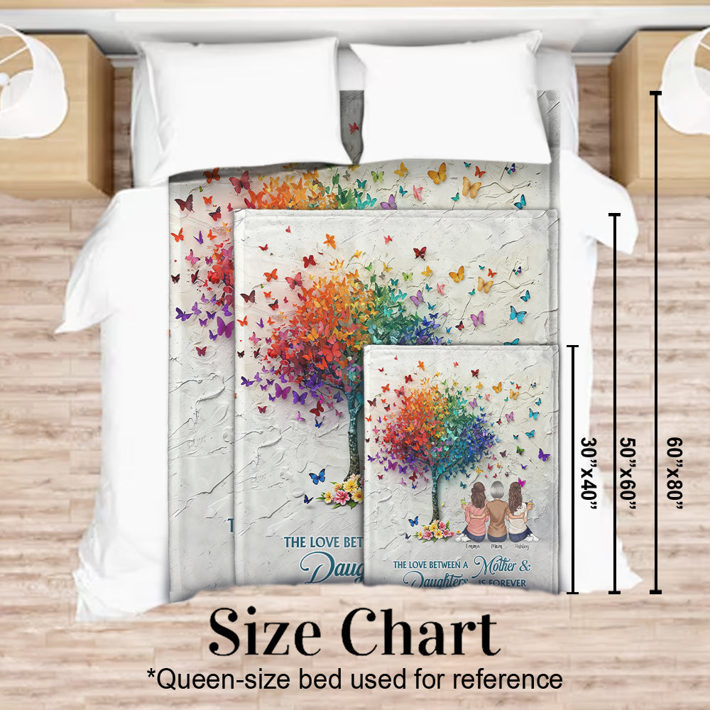 Mother And Daughter Forever Linked Together - Personalized Mother Blanket