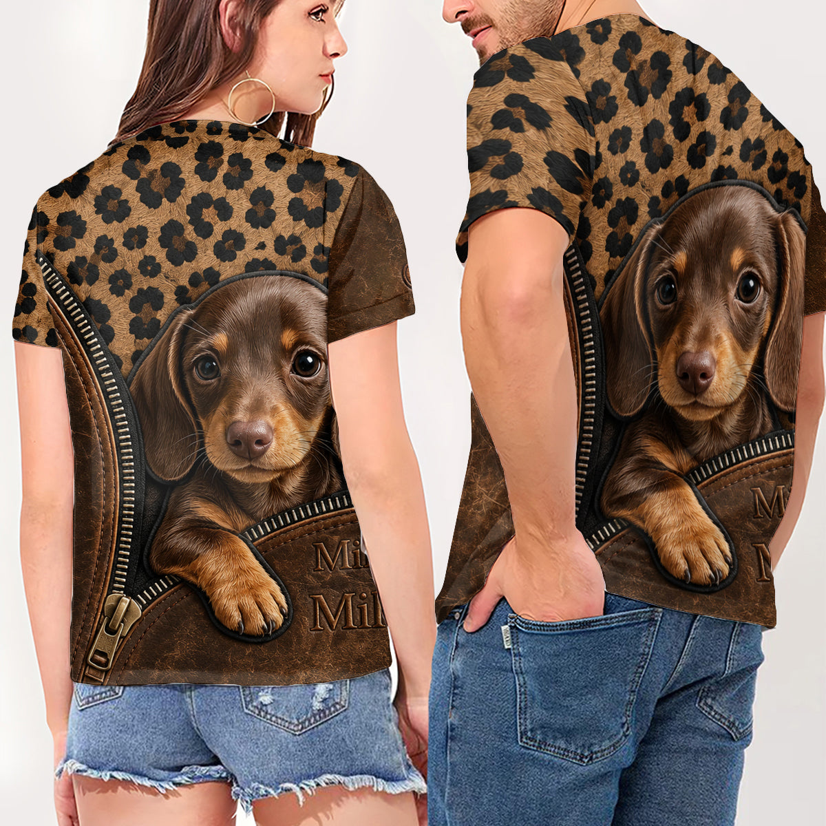 Peeking Pet - Personalized Dog Fully Printed V-Neck T-Shirt