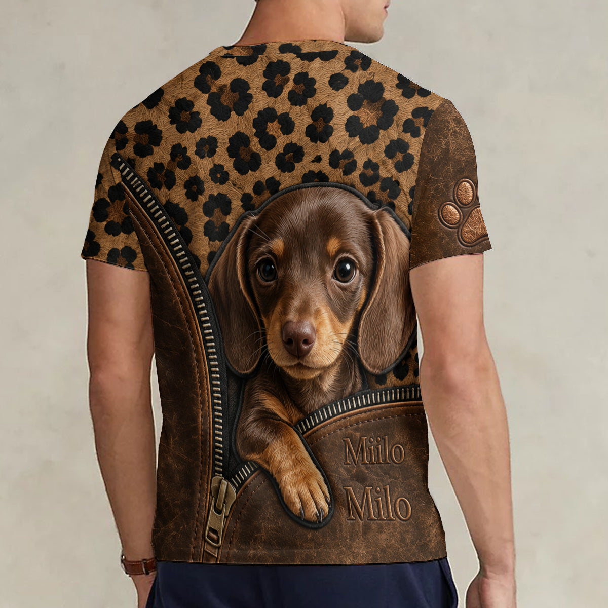 Peeking Pet - Personalized Dog Fully Printed V-Neck T-Shirt