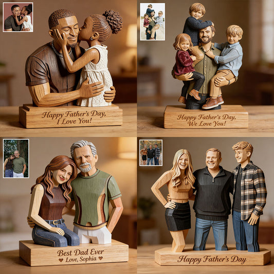 Photo Personnalisée - Plaque en Bois Personnalisée pour Papa