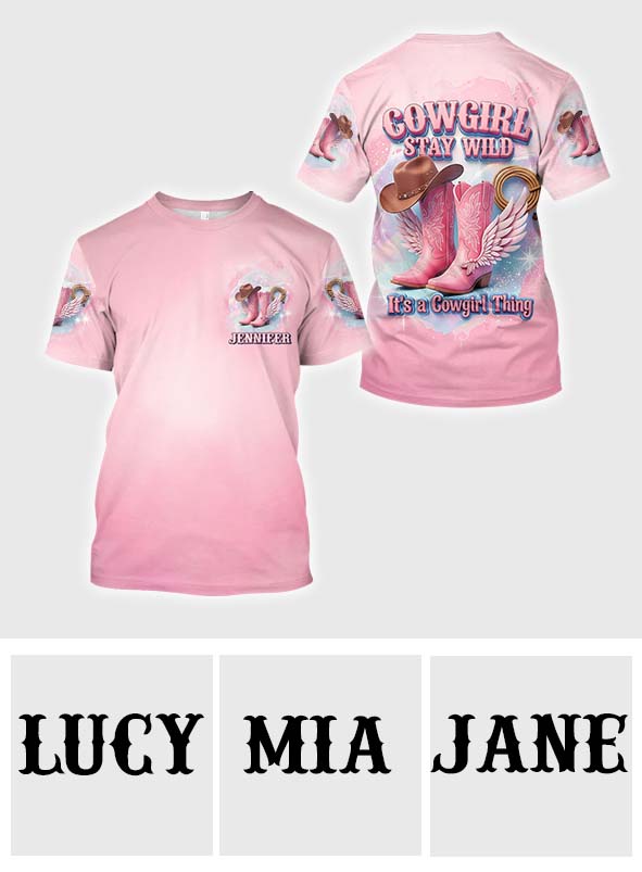 Cowgirl Stay Wild - Personalisiertes Cowgirl-Shirt