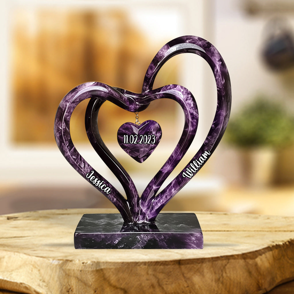 Love Forever - Personalized Couple Custom Shaped Acrylic Plaque