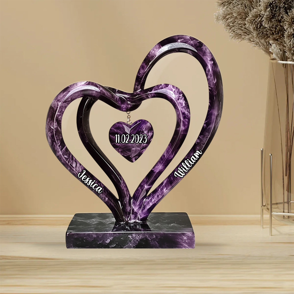 Love Forever - Personalized Couple Custom Shaped Acrylic Plaque