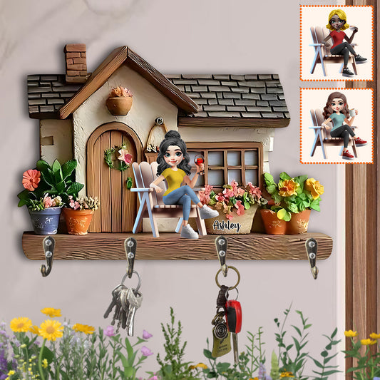 Welcome To My Garden - Personalized Gardening Custom Shaped Key Rack
