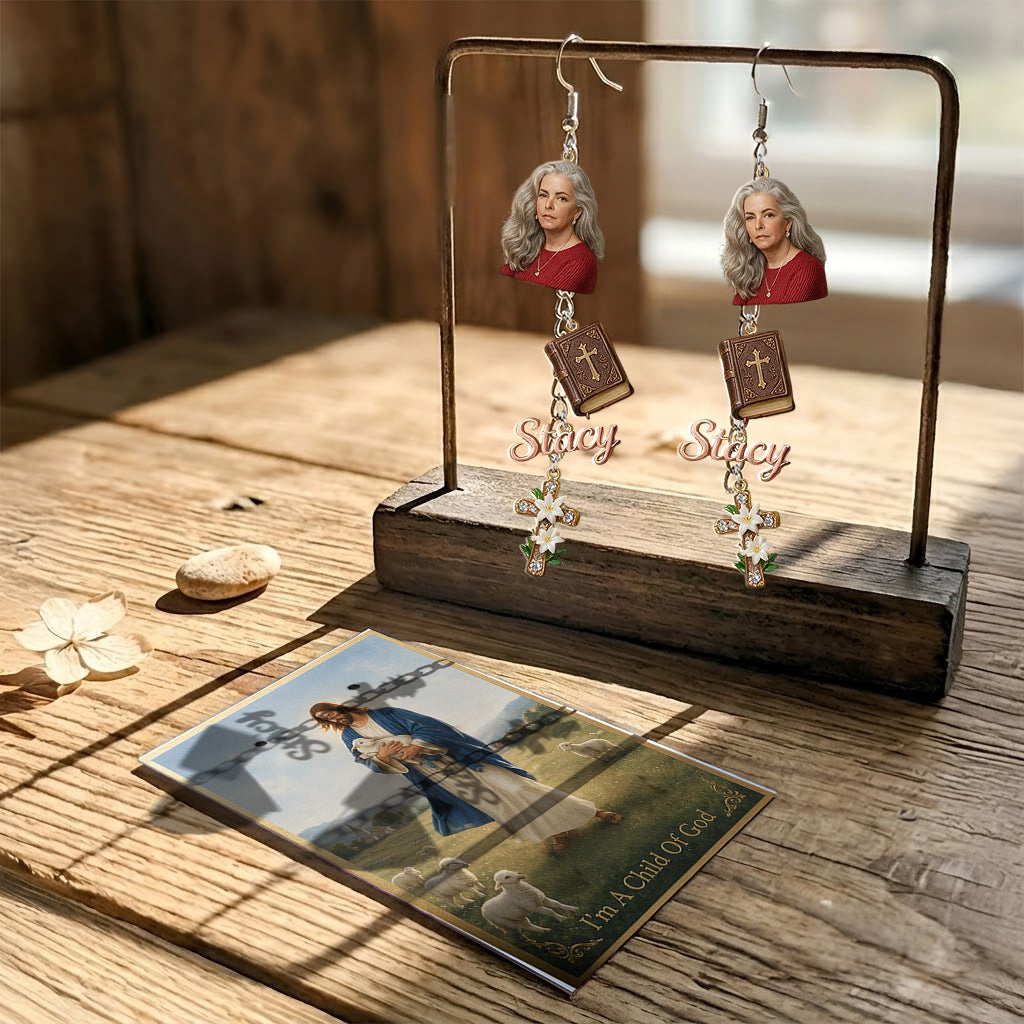 Child Of God - Personalized Christian Earrings With Card