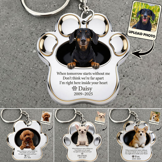 Porte-clés personnalisé Memorial Paw pour chien