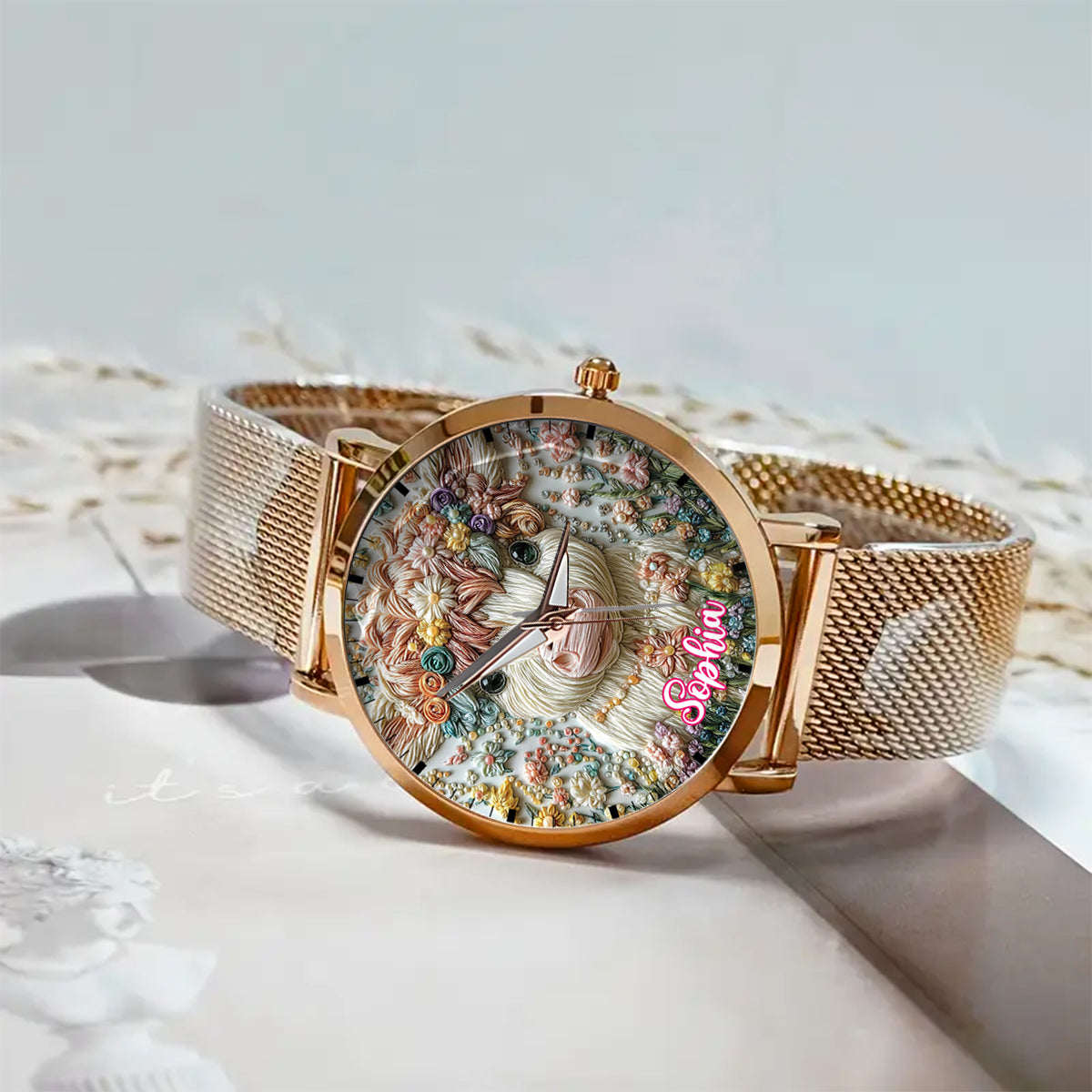 Wunderschöne Hochlandkuh - Personalisierte Hochlandkuh-Damenhanduhr 