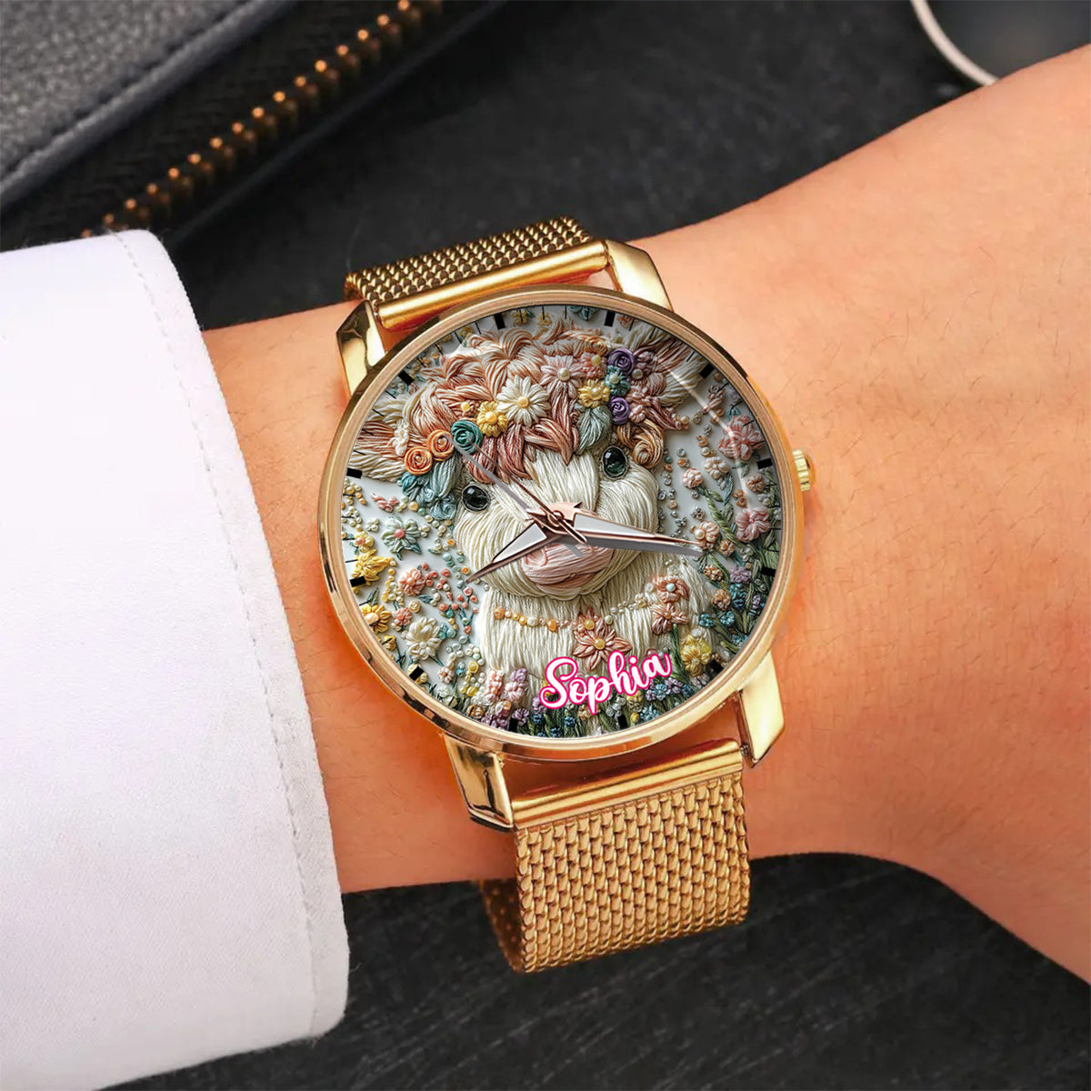 Wunderschöne Hochlandkuh - Personalisierte Hochlandkuh-Damenhanduhr 