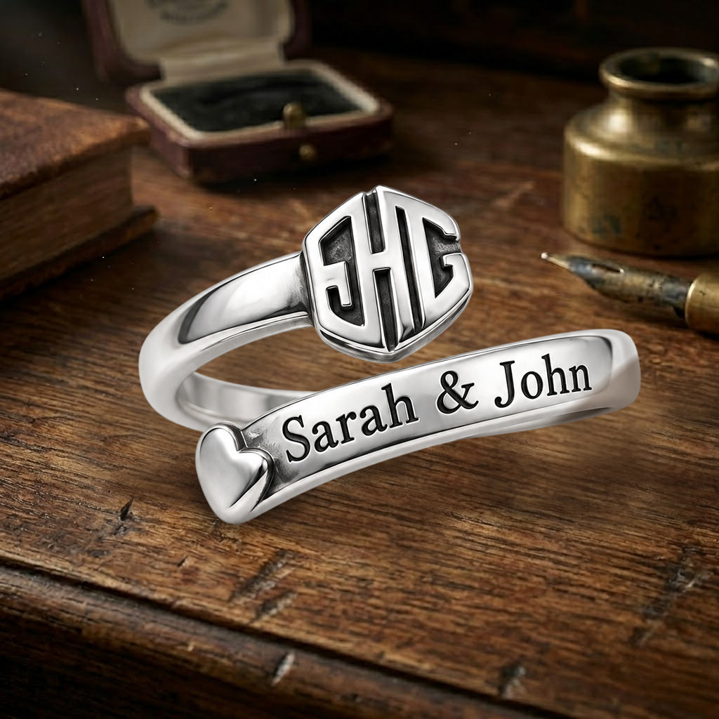 You & Me We Got This - Personalized Couple Signet Ring & Cuff Ring