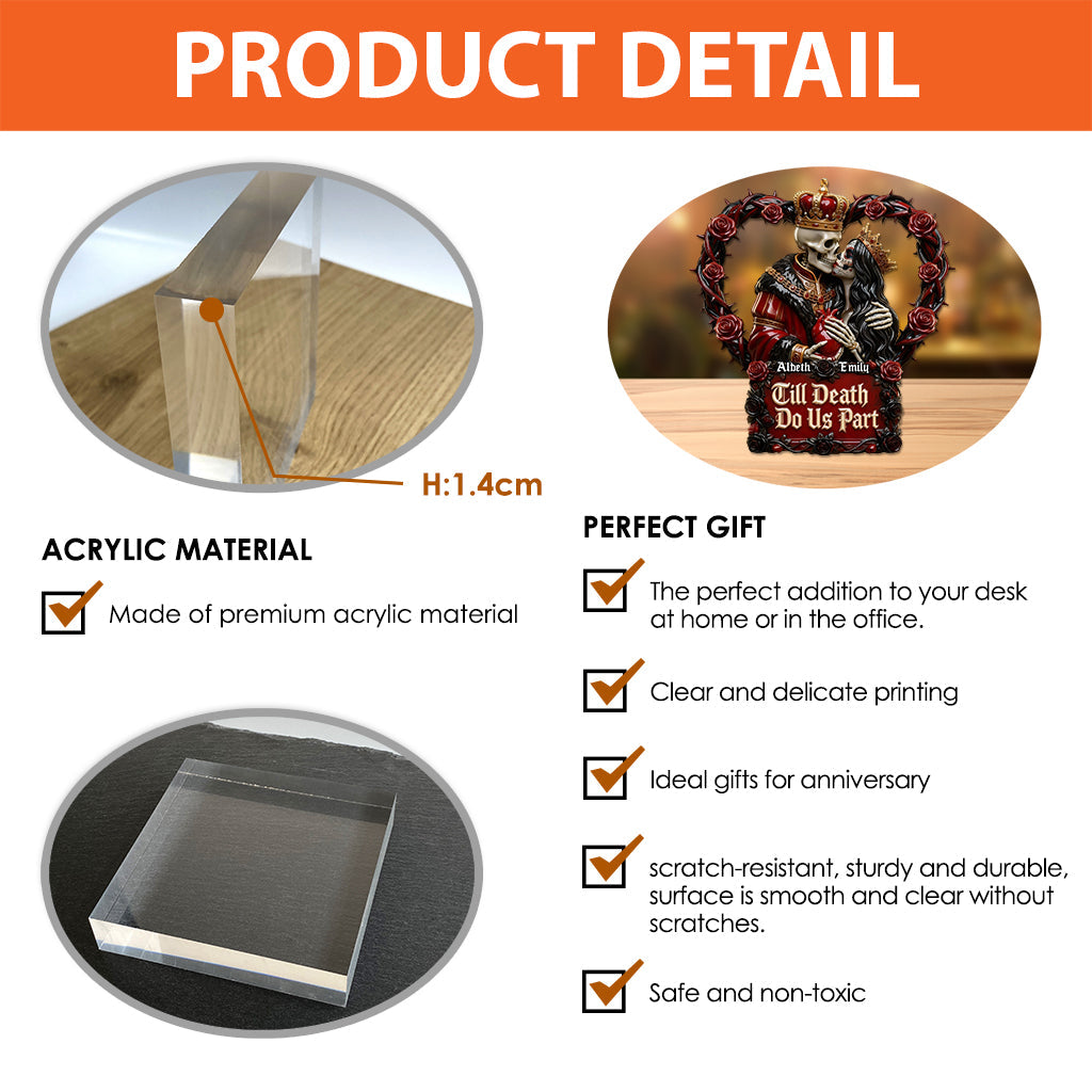 Till We Are Ghosts - Personalized Couple Custom Shaped Acrylic Plaque