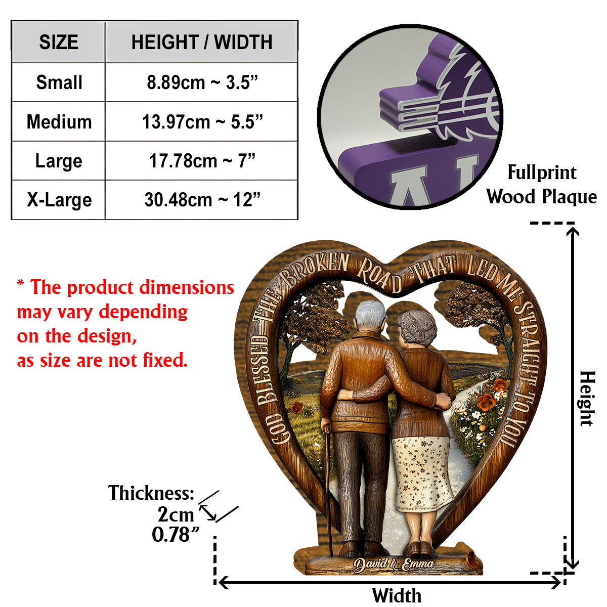 God Blessed The Broken Road - Personalized Couple Custom Shaped Wood Plaque